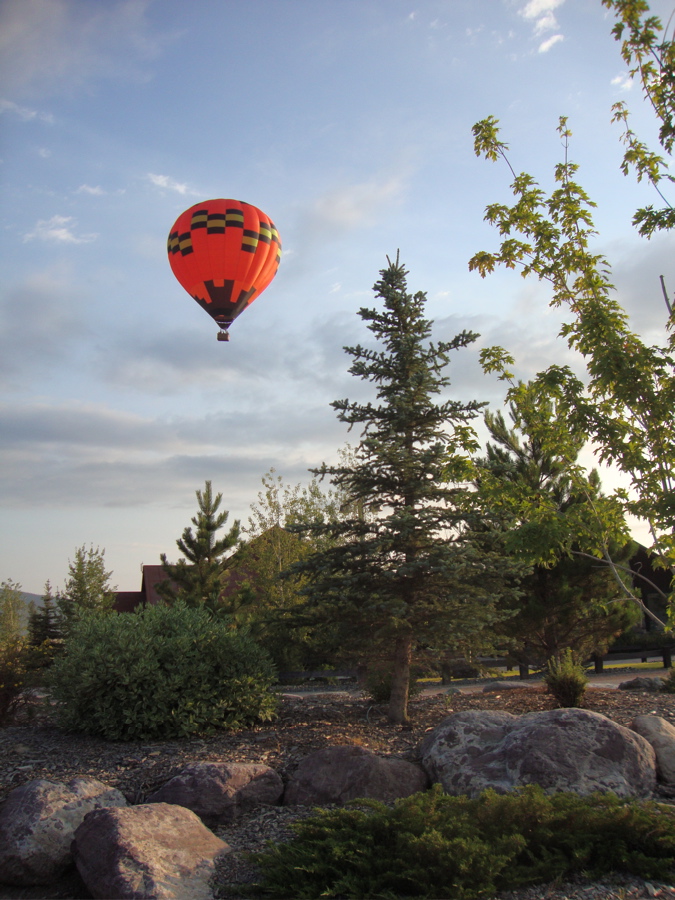 the hot-air balloon, the Lady Bug, launching from Greenough area, near the Blackfoot River in Western Montana